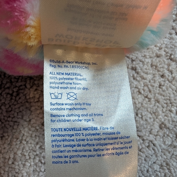 Build A Bear Floral Bunny Plush Flowers Sparkly Ears & Feet Frozen Let It Go - Picture 9 of 10